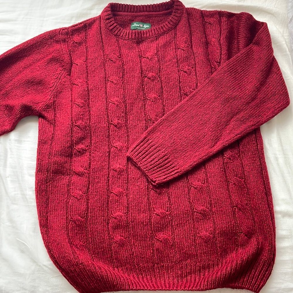 Red knit sweater